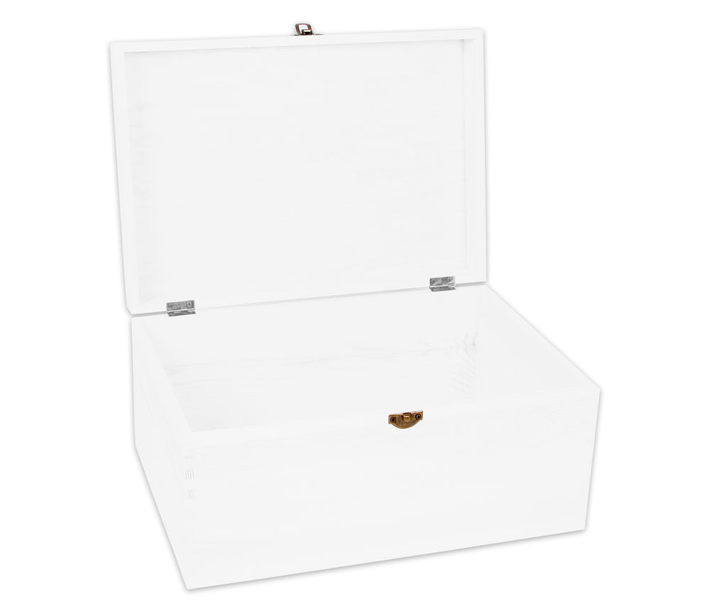 Holzbox mit Deckel Weiß – Aufbewahrungsbox aus Naturholz – Holzkiste zur Aufbewahrung & Dekoration – Weiße Holz-Kiste mit Deckel für Haushalt, Küche & 