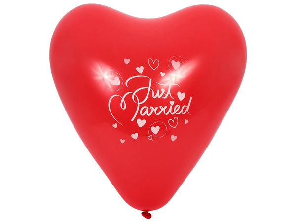 Herzballons Rot 'Just Married'
