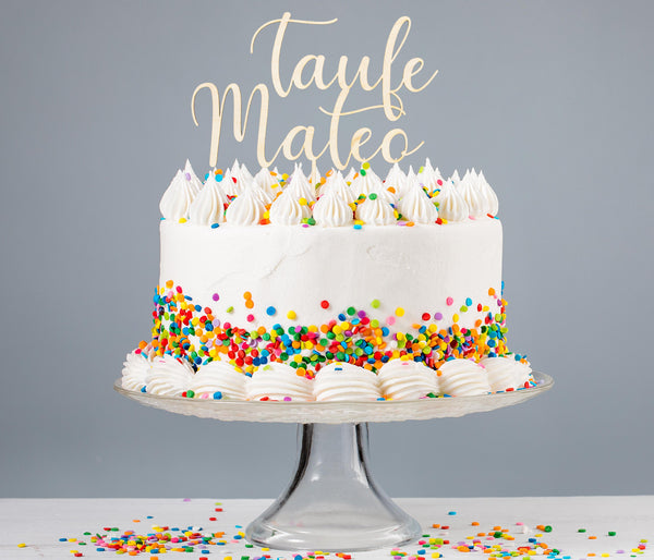 Cake Topper Taufe personalisiert Torten Kuchen Deko Tortenstecker