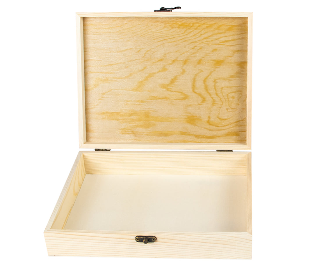 Alsino Flache Holzbox mit Deckel. Kleine Holzbox. Natürliche Schatzkis – SoSachen