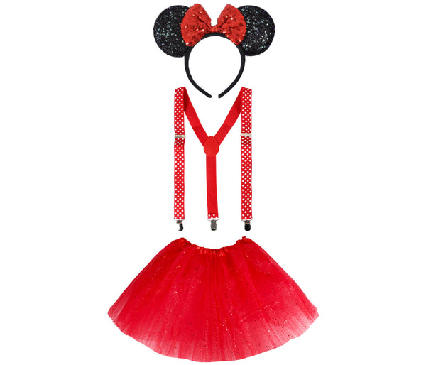 Mouse Ohren Haarreif Glitzer Set mit  Pailletten