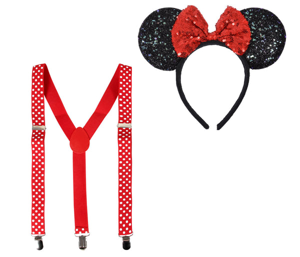 Haarreif Glitzer Maus Ohren mit Pailletten