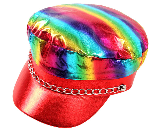 Rocker Kappe Cap Regenbogen 80er