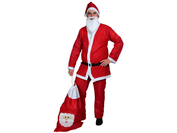Weihnachtsmann Kostüm mit Bart und Geschenksack Modell: KV-73b