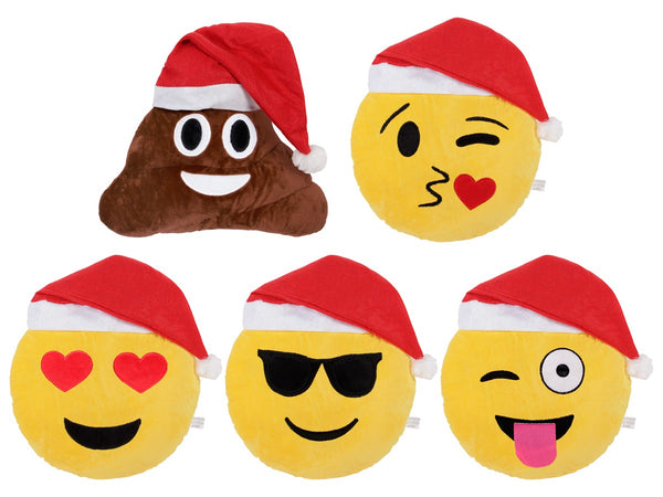 Emojicon Kissen mit Weihnachtsmütze