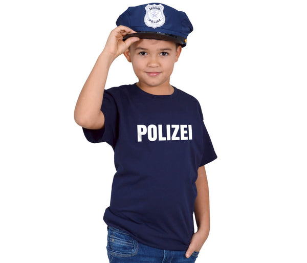 Polizei Kostüm Kinder T Shirt mit Polizeimütze