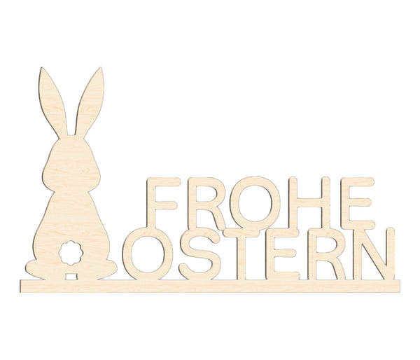 Schriftzug Frohe Ostern Osterhase Osterdeko Aufsteller