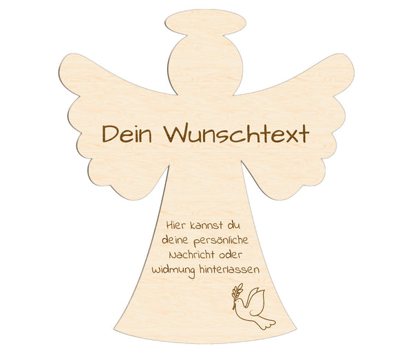 Holzengel Schutzengel mit Gravur Kommunion Konfirmation Taufe - personalisierter Engel