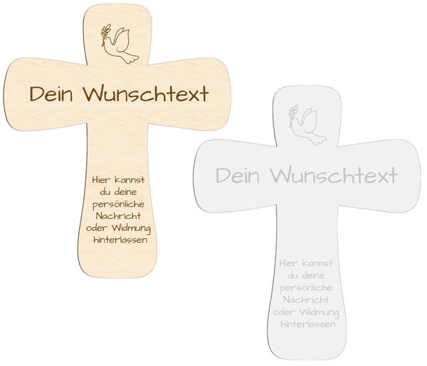 Personalisiertes Taufkreuz mit Spruch Holz Acryl Holzkreuz Kreuz Widmung - 15-30 cm, Geschenk Geburt und Taufe Patenkind