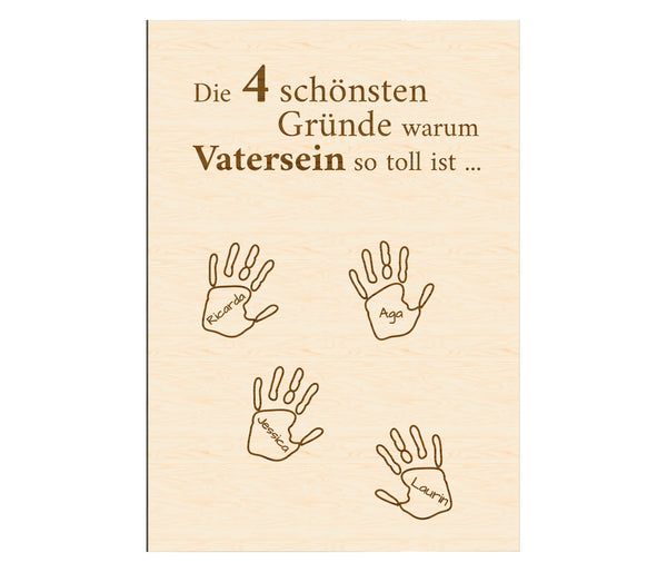 Individuelles Geschenk für Papa Vater Geburtstagsgeschenk Vatertag Geschenkidee - Personalisierte Tafel Schild