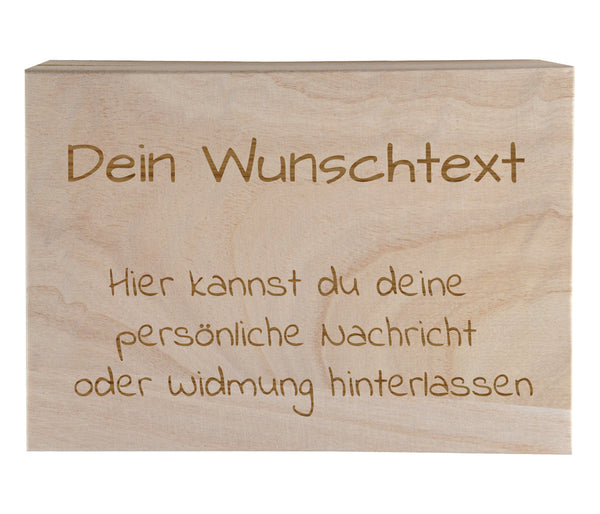 Personalisierte Holzbox mit Wunschtext Geschenkbox mit Deckel