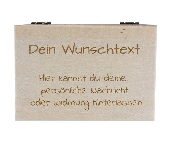 Personalisierte Holzbox Erinnerungskiste mit Wunschtext-Gravur