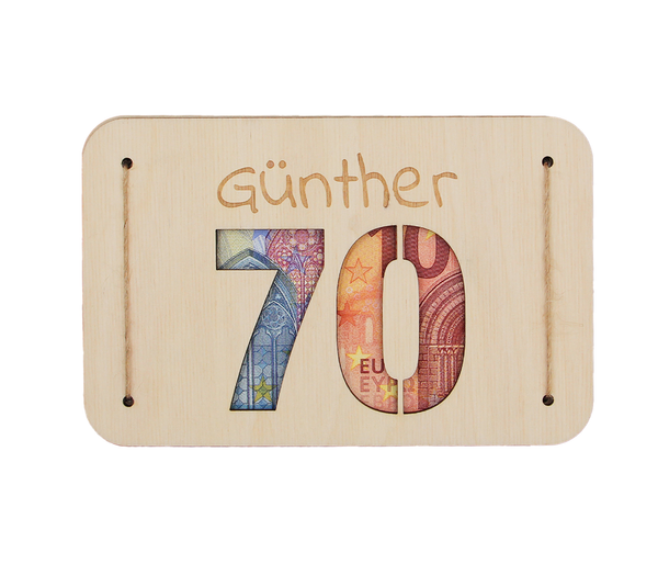 Alsino Geldgeschenk Geburtstag personalisiert Happy Birthday - B 15 x H 9,5 cm - kreatives Geburtstagsgeschenk Geldgeschenke aus Holz