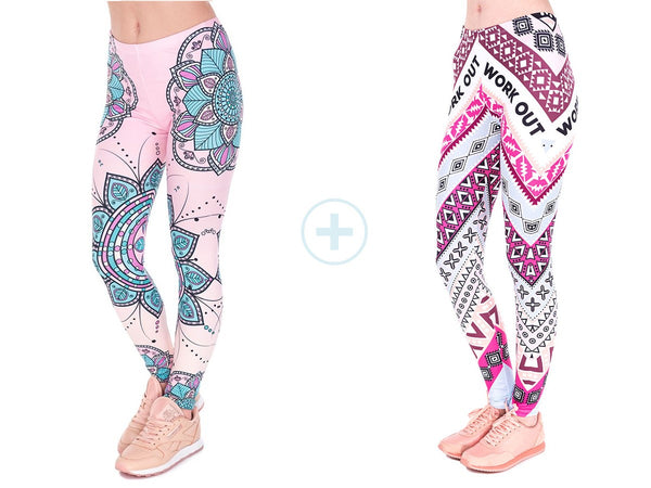 Sport Leggings Sporthose Hell und Dunkelblau
