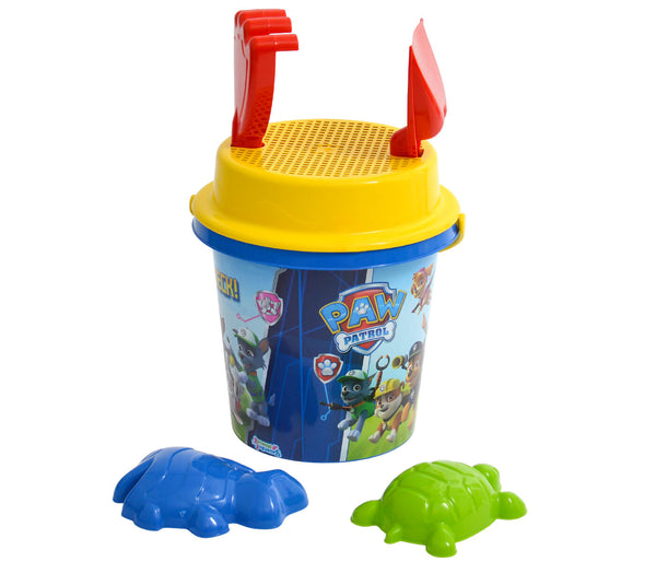 Sandkastenspielzeug Sandspielzeug Set Spielzeug Eimer 2 Liter Schaufel Hake Sieb Förmchen Paw Patrol Design für Kinder