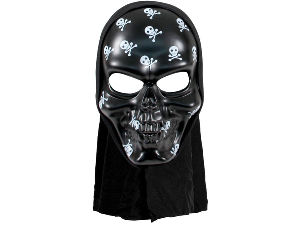 Totenkopfmaske schwarz Plastik schwarz