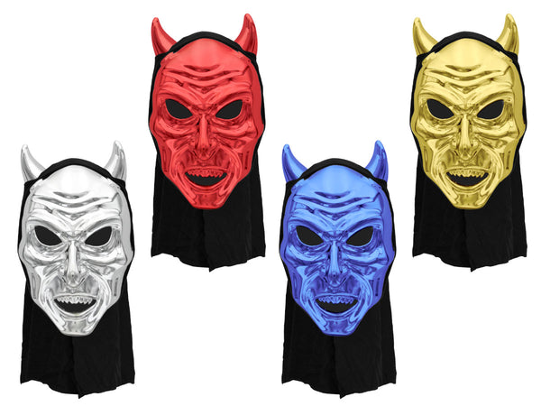 Halloweenmaske Zähne Teufelshörner verschiedene Farben
