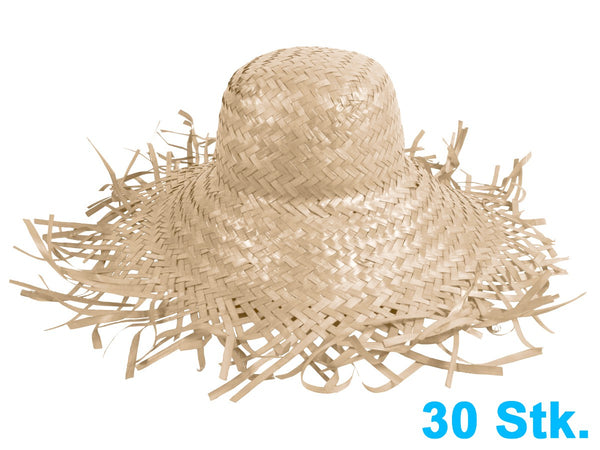 30 Stück Sombrero Strohhüte weiß SH-21
