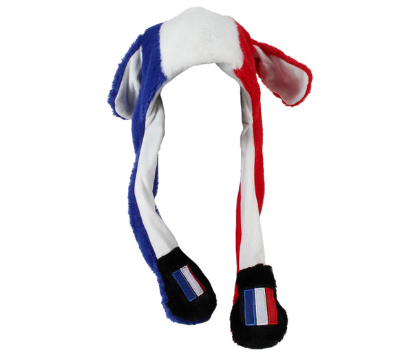 Wackelohr Mütze Frankreich Wackelohren-Mütze WM EM mit beweglichen Ohren - für Erwachsene mit LED - Kopfbedeckung