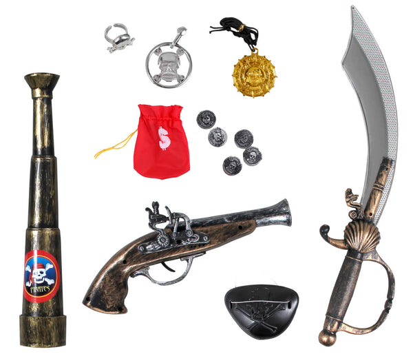 Piraten Set 9-teilig Piratenkostüm Accessoires