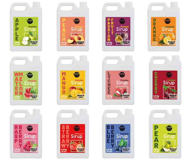 Getränke Sirup Fruchtsirup Bubble Tea Tee-Sirup Konzentrat 2,5 kg - 100 % vegan, glutenfrei, ohne künstliche Farbstoffe