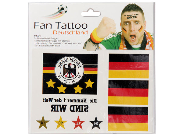 Fan Tattoo Deutschland Flagge Stern & Schriftzug