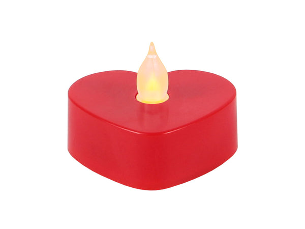 Flammenloses LED Teelicht Elektronisches Kerzenlicht Batteriebetrieben Lichter Flackernd Teelichter Rot Herzform inkl. Batterien