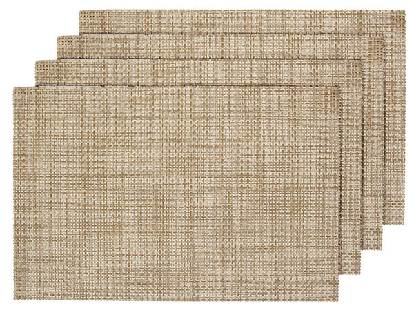 Alsino 4er Set edle PlatzmattenTS-02 beige Tisch Sets Platzset Tischmatten Untersetzer Platzdeckchen