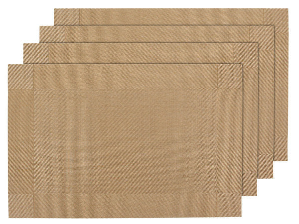 4er Set edle Platzmatten TS-25 in gold beige