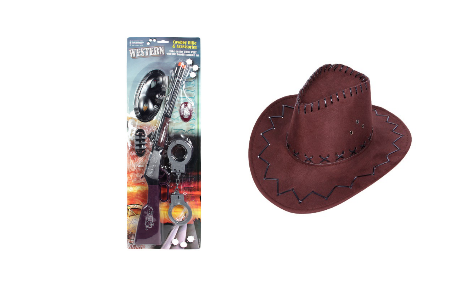 Cowboy Hut Für Erwachsene In Brauner Leder-Optik – Westernhut Für Karneval, Mottoparty & Verkleidung