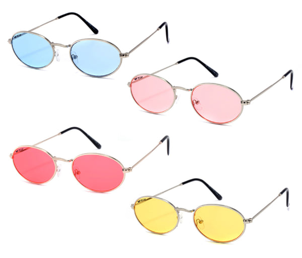 Lässige Retro Sonnenbrille für Damen Herren - Ovale Gläser, schmale Bügel - Hoher Tragekomfort ultraleicht