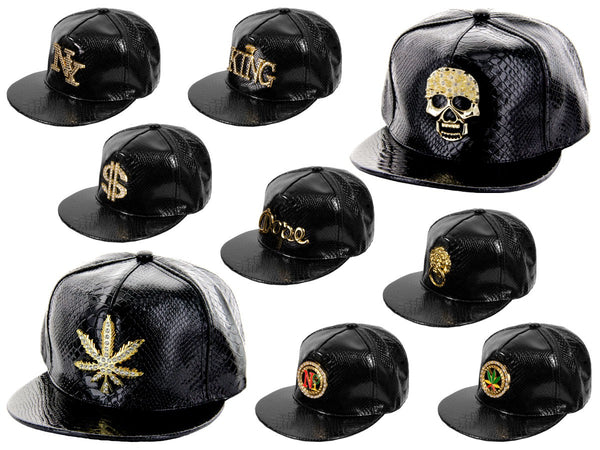 Snapback Krokoleder Kroko Look