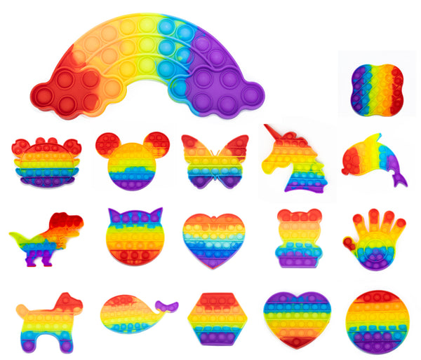 Push Pop Spielzeug Regenbogen Fidget Popper für Kinder Antistress ADHS