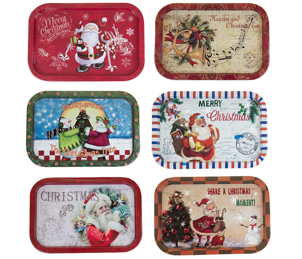 Weihnachtsteller Nikolausteller Merry Christmas aus Metall - B: 34,5 x H: 23 cm - für Nüsse Plätzchen Stollen - Plätzchenteller für Weihnachten Nikolaus