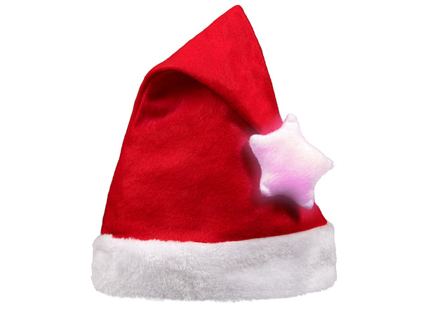 Weihnachtsmütze Nikolausmütze Bommel mit Leuchtstern