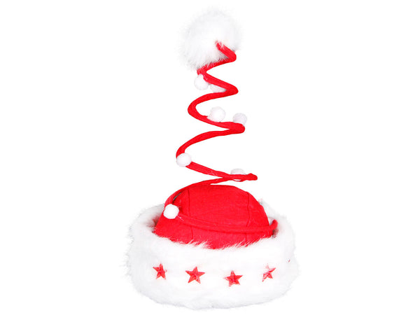 Weihnachtsmannmütze Spirale rot mit Leuchtsternen 16