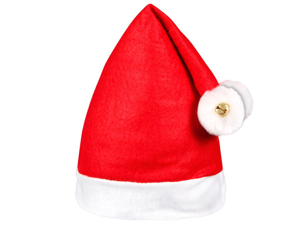 Weihnachtsmütze rot mit 2 Bommeln und 2 Glocken 30
