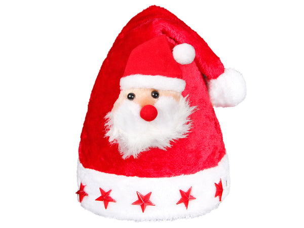 Weihnachtsmütze mit Blinksternen und Weihnachtsmann für Kinder 46