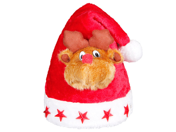 Weihnachtsmützen für Kinder mit 3D Motiv und 5 Blinksternen