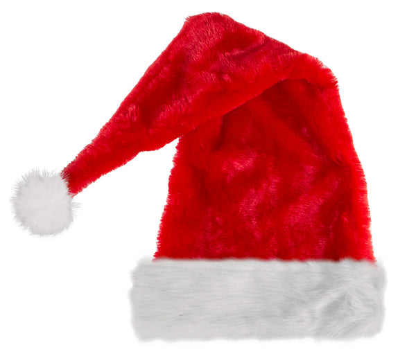 Weihnachtsmannmütze mit Bommel - Länge 85 cm - Hochwertige Plüsch-Weihnachtsmannmütze für Männer Frauen Jungen Mädchen