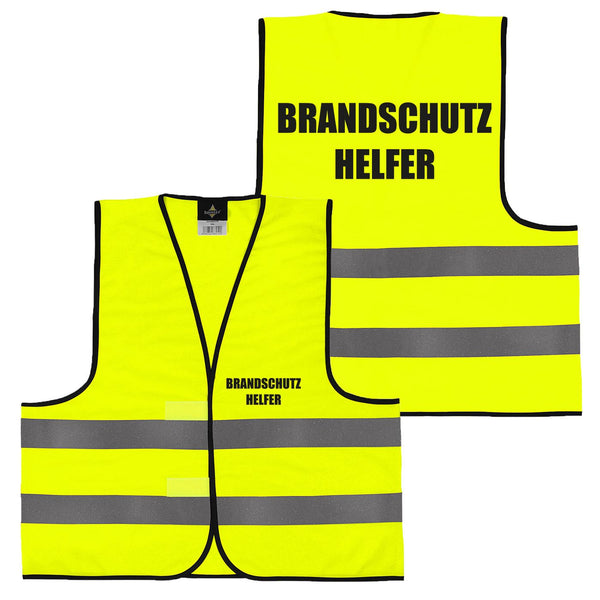 Alsino Warnweste mit Aufdruck - 5er 10er Sets Sicherheitsweste Brandschutz Helfer Sicherheit Personal Rücken/Front- Druck -  Gelb Orange M/XL/XXL/5XL