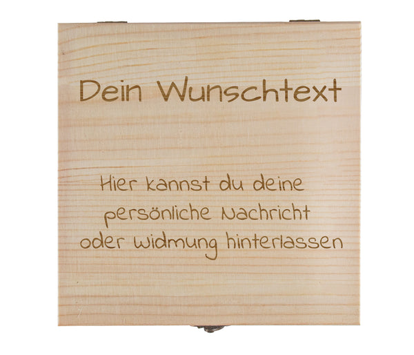 Exklusive Holzbox personalisiert mit individuellem Wunschtext