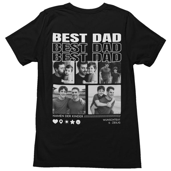 Personalisierte Foto-T-Shirts für Best Mom, Best Dad & Besties – Individuelles T-Shirt mit eigenen Bildern, Namen & Fotocollage (3–8 Fotos wählbar) – Geschenk für Familie & Freunde