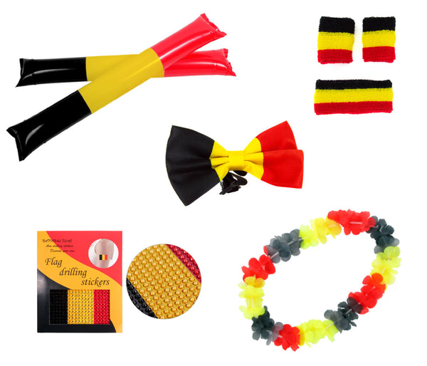 Fanpaket Belgien Brille Hawaiikette Schleife Schweißband