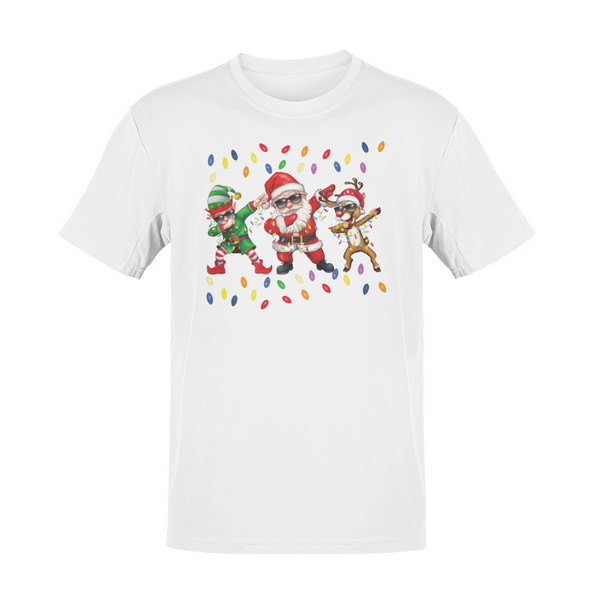 Alsino Weihnachts T-Shirt - Dabbing Motiv mit Lichterkette - 100% Baumwolle - Lustig & Festlich