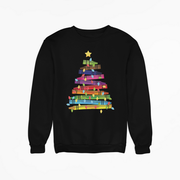 Weihnachtsbaum-Stifte Design Sweatshirt - Festliche Mode in Schwarz & Weiß