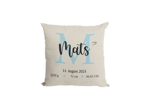Personalisiertes Geburtskissen – Individuelles Kissen mit Name, Uhrzeit, Gewicht, Datum & Größe – Perfektes Geschenk zur Geburt