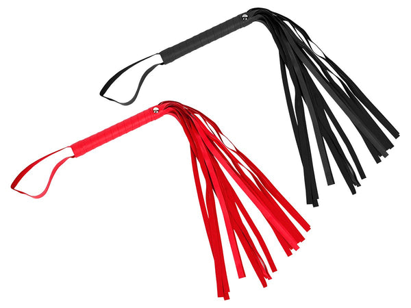 Flogger Peitsche mit Striemen in rot oder schwarz