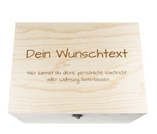 Holzkiste mit Gravur Geschenkbox Personalisiertes Geschenk Holzbox Deckel Aufbewahrungsbox Wunschtext