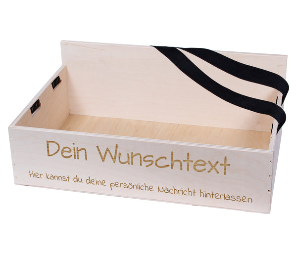 Bauchladen mit Wunschtext Geschenkidee - personalisiert Natur Aufbewahrungskiste Erinnerungsbox & Geschenkkiste